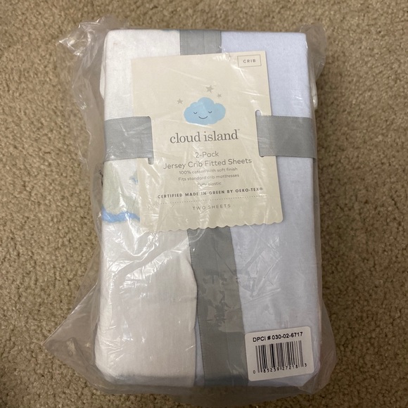 ! New ! Cloud Island 2 Pack Jersey Crib Fitted Sheets 100% Cotton Fast Shipping - Picture 1 of 4